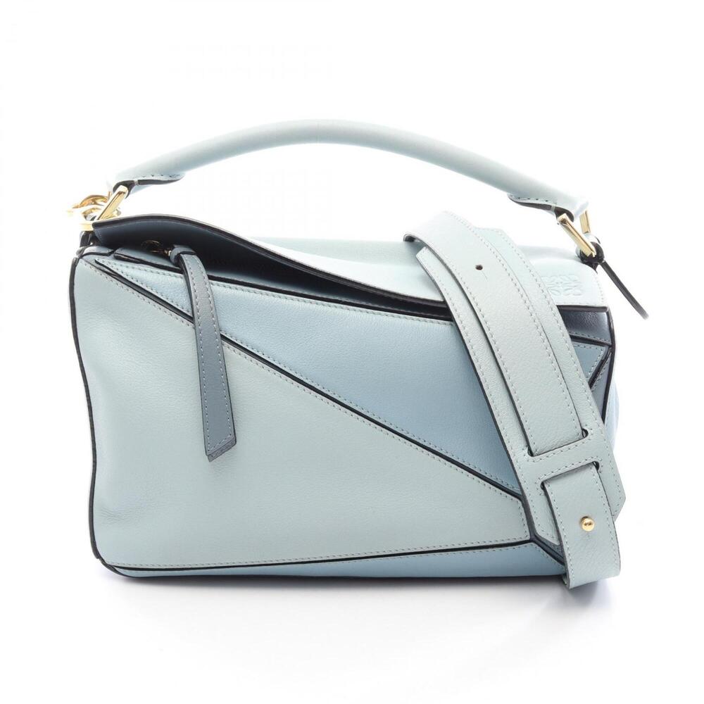 Loewe PUZZLE BAG SMALL - 2-way handbag, leather, women's, blue.